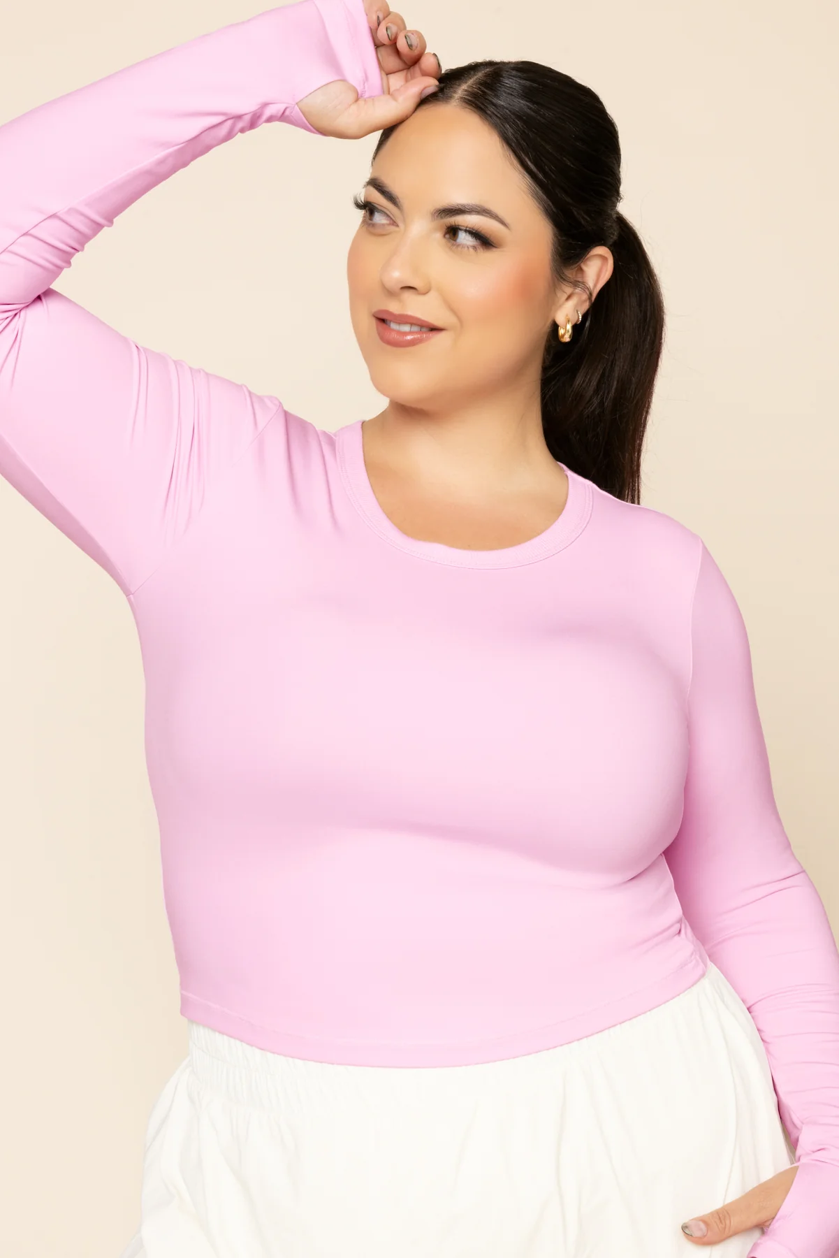 Call Me Baby Long Sleeve Top (Cropped) - Bubblegum - Image 6
